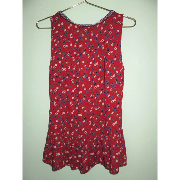 NEW Patrons of Peace Red Floral Embroidered Tank - Picture 3 of 5